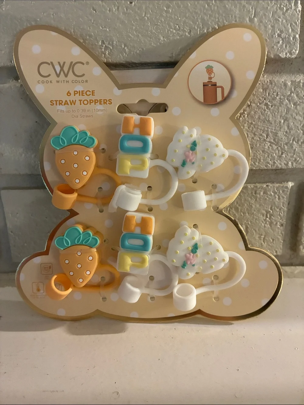 CWC Cook With Color 6-Piece Straw Toppers - Picture 1 of 3